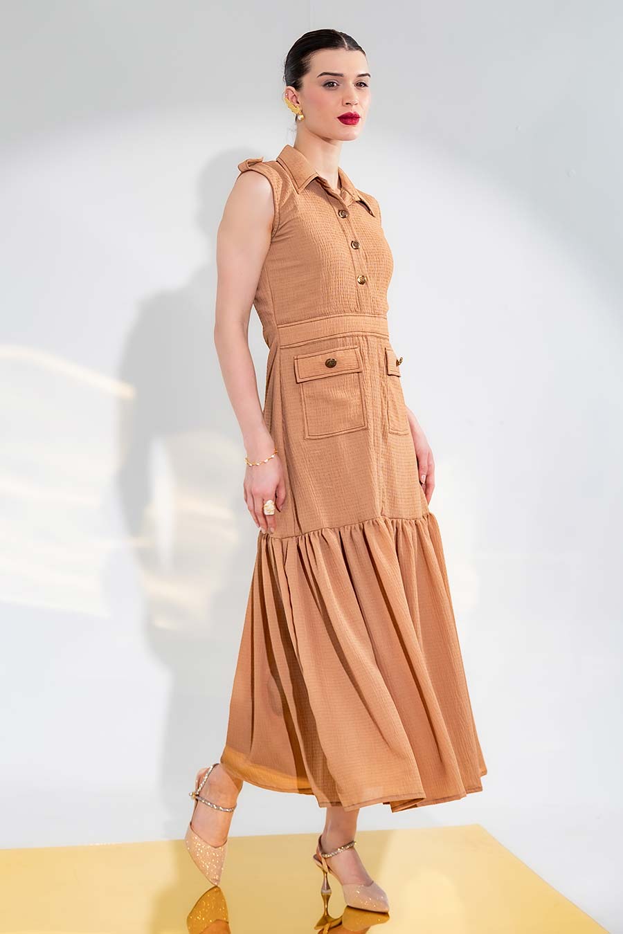 Beige Blake Long Dress