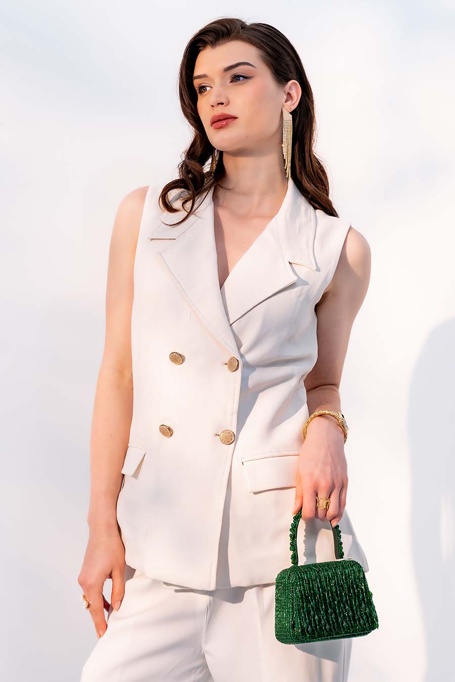 White Charlotte Blazer & Pant Co-Ord Set