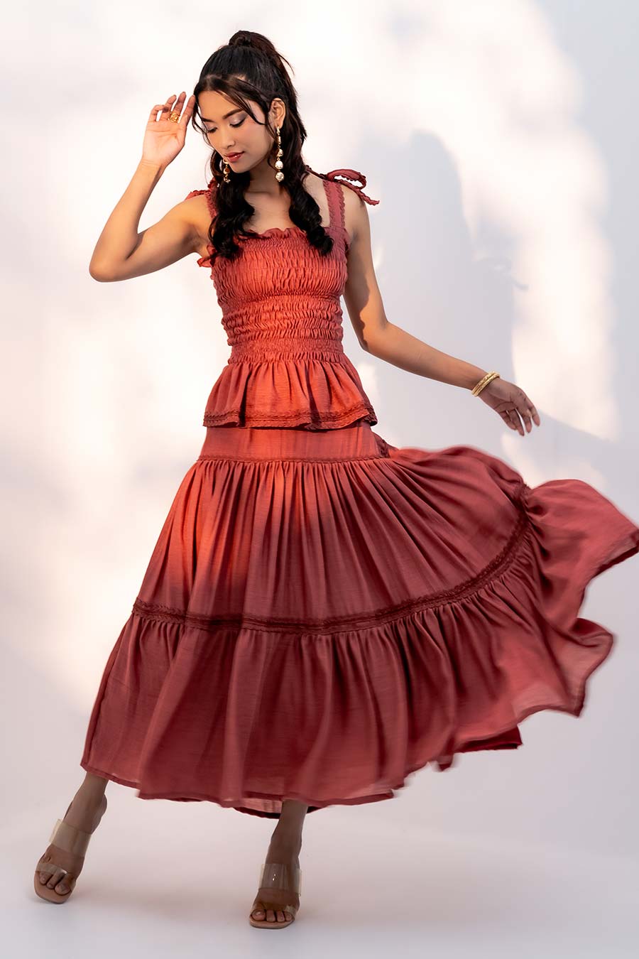 Rust Adelaide Top & Skirt Co-Ord Set
