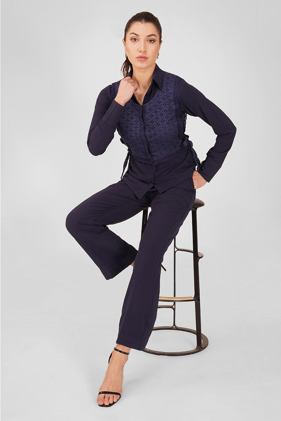 Blue Rosewood Shirt & Pant Co-Ord Set