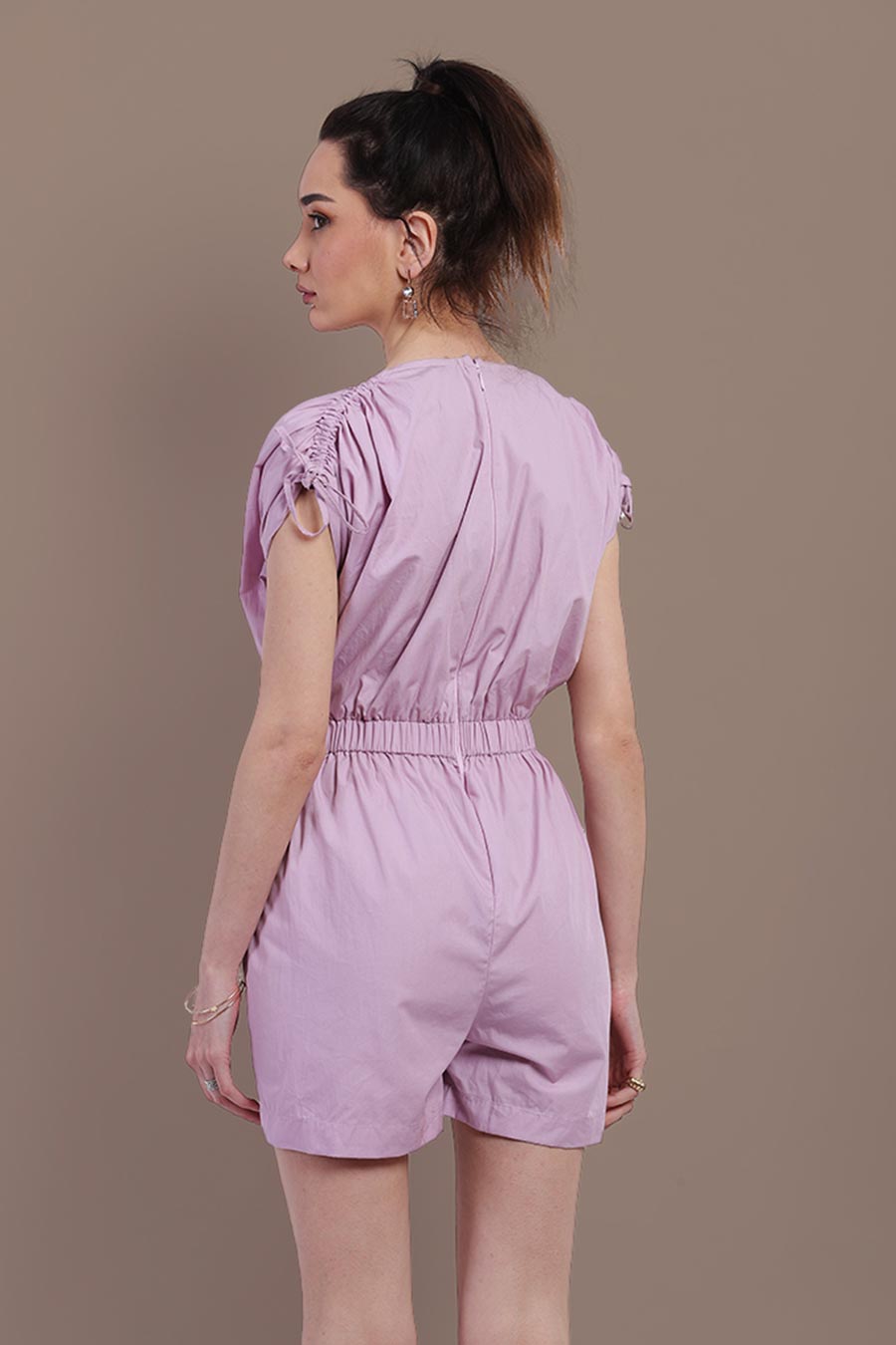 Lilac Elasticated Romper Jumpsuit