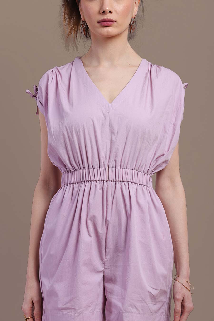 Lilac Elasticated Romper Jumpsuit