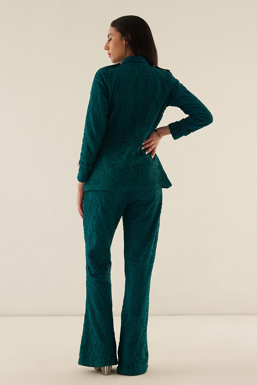 Teal Shirt & Pant Co-Ord Set