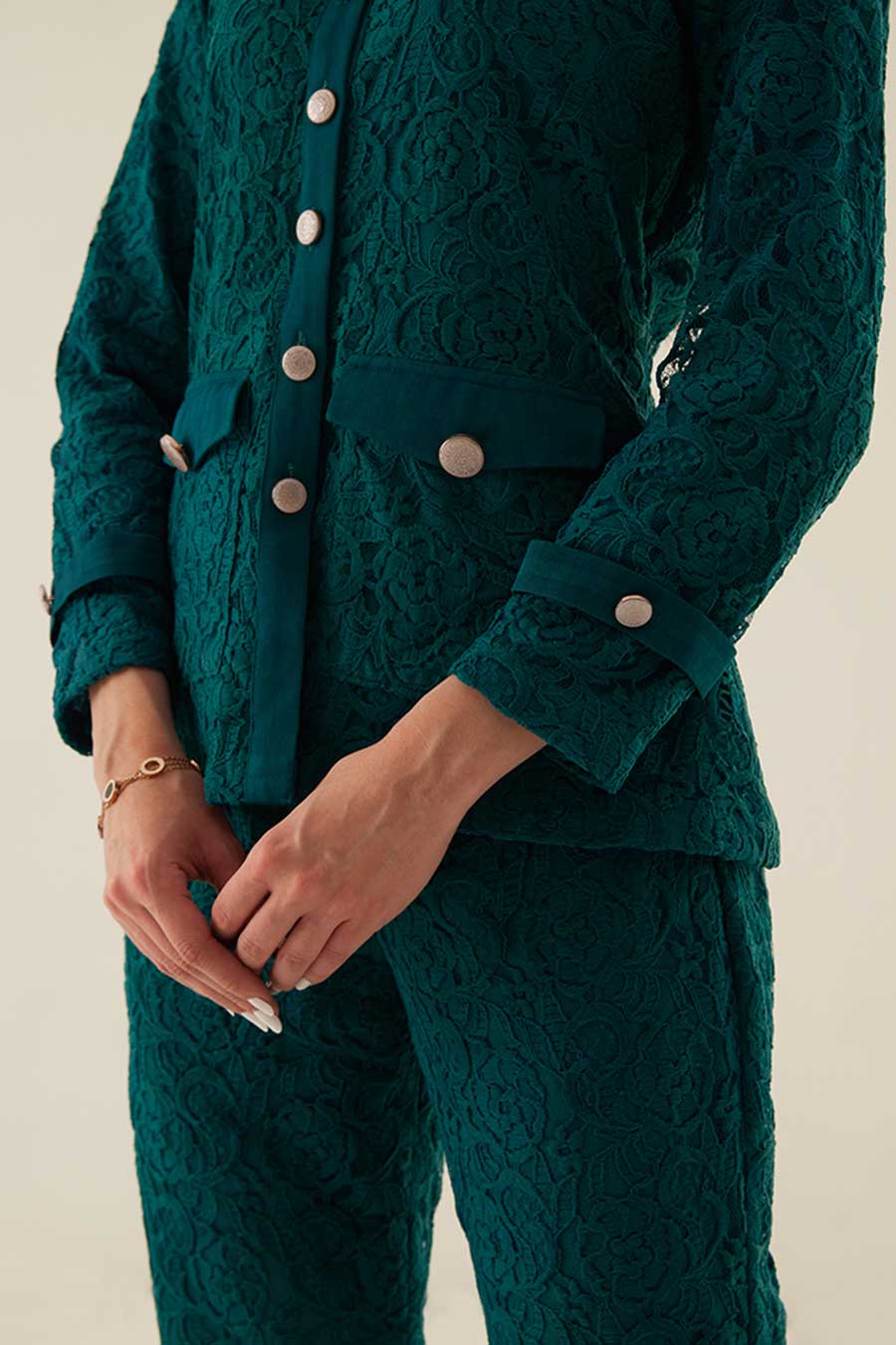 Teal Shirt & Pant Co-Ord Set