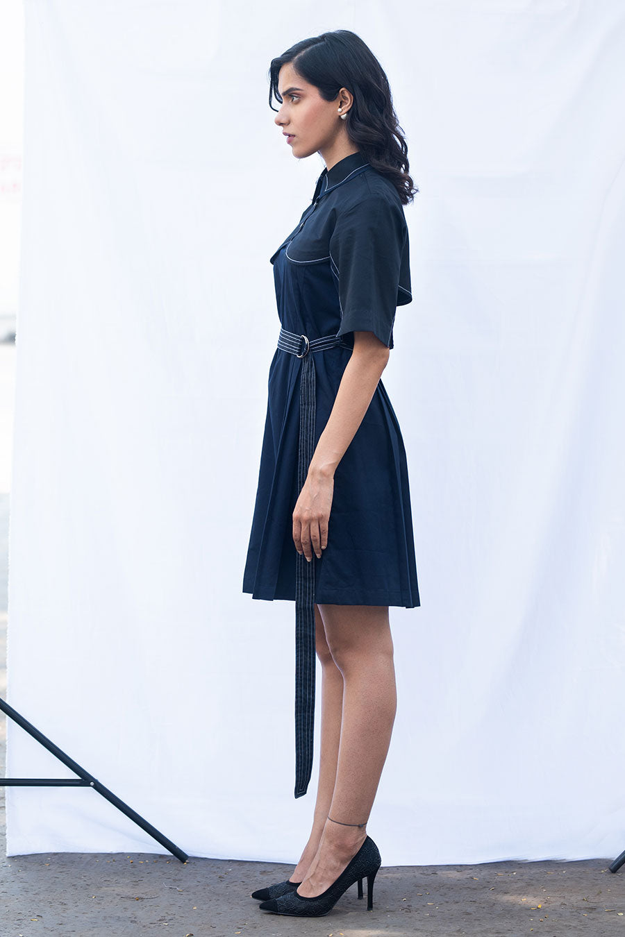 Navy Blue Flap Dress