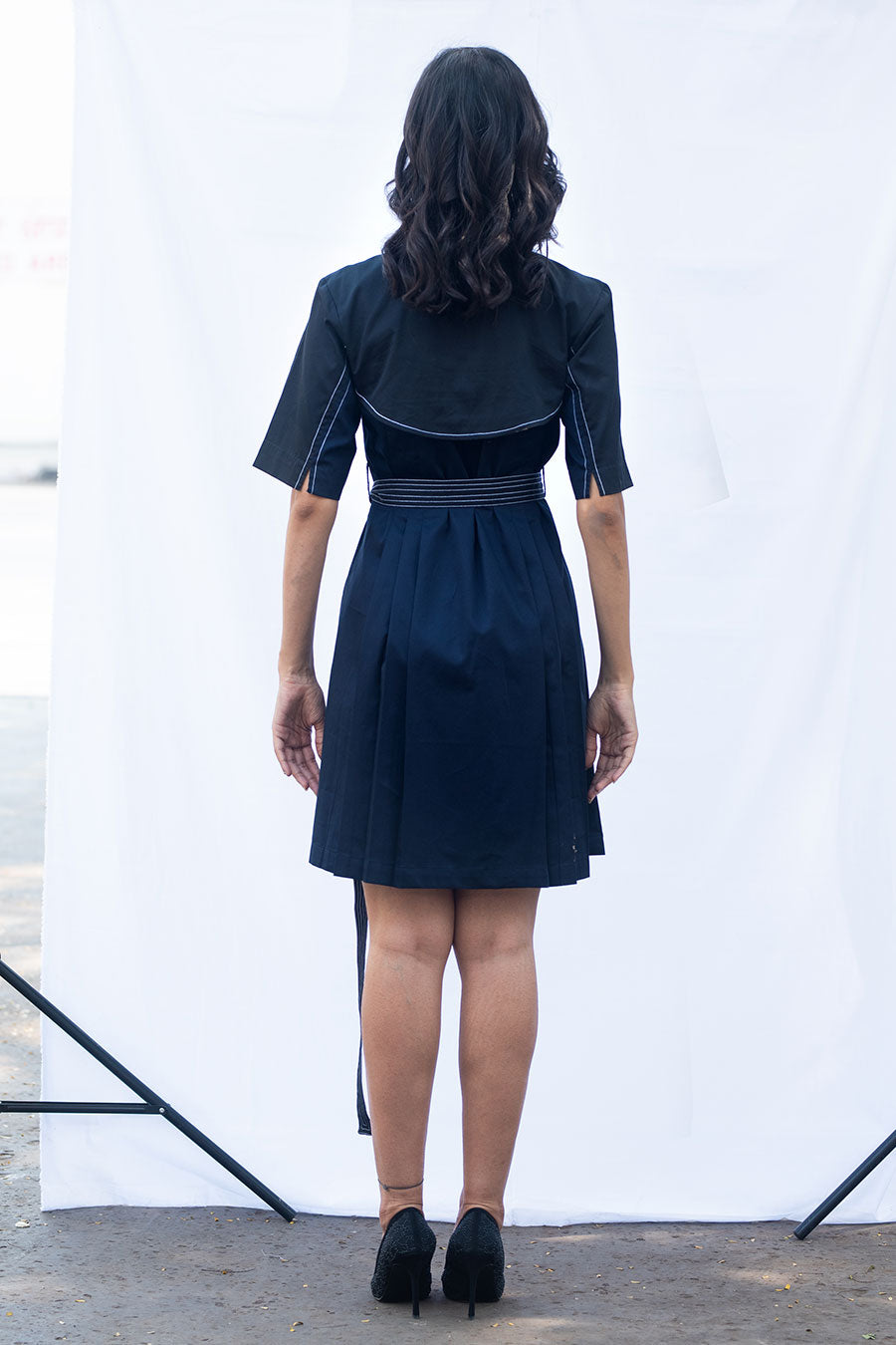Navy Blue Flap Dress