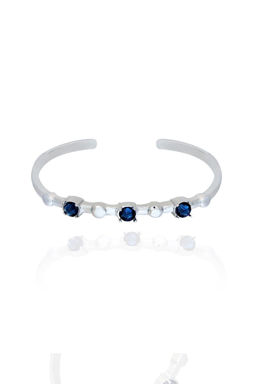 Midnight Blue in Silver Water Lily Swarovski Bracelet