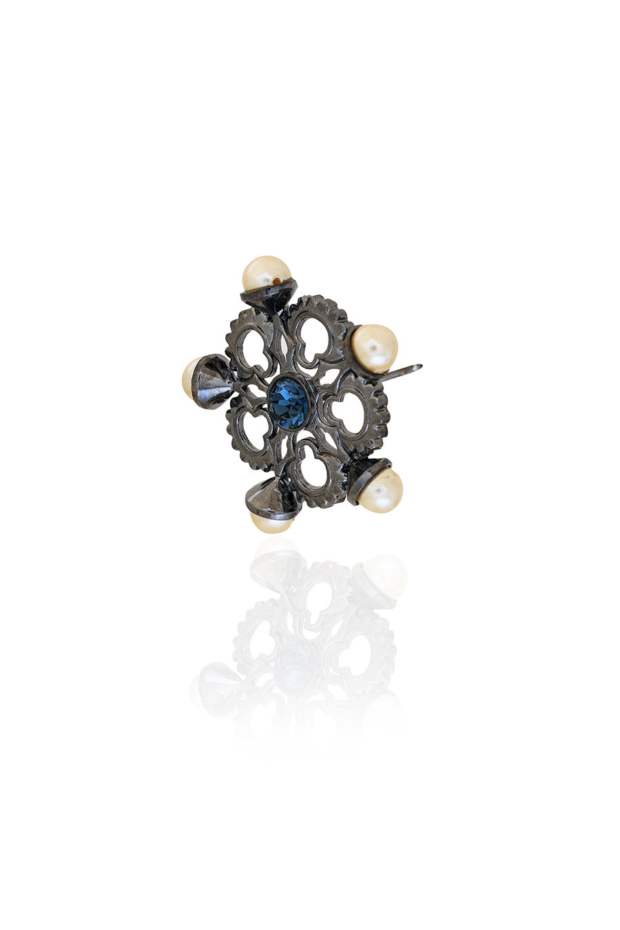 Deep Gunmetal Honey Suckle Swarovski Stud Earrings