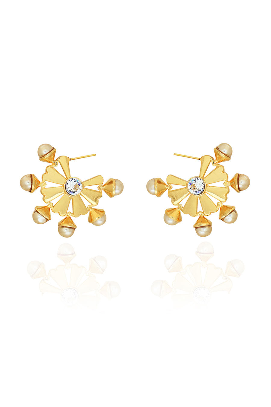 Gold Honey Old Daisy Swarovski Stud Earrings