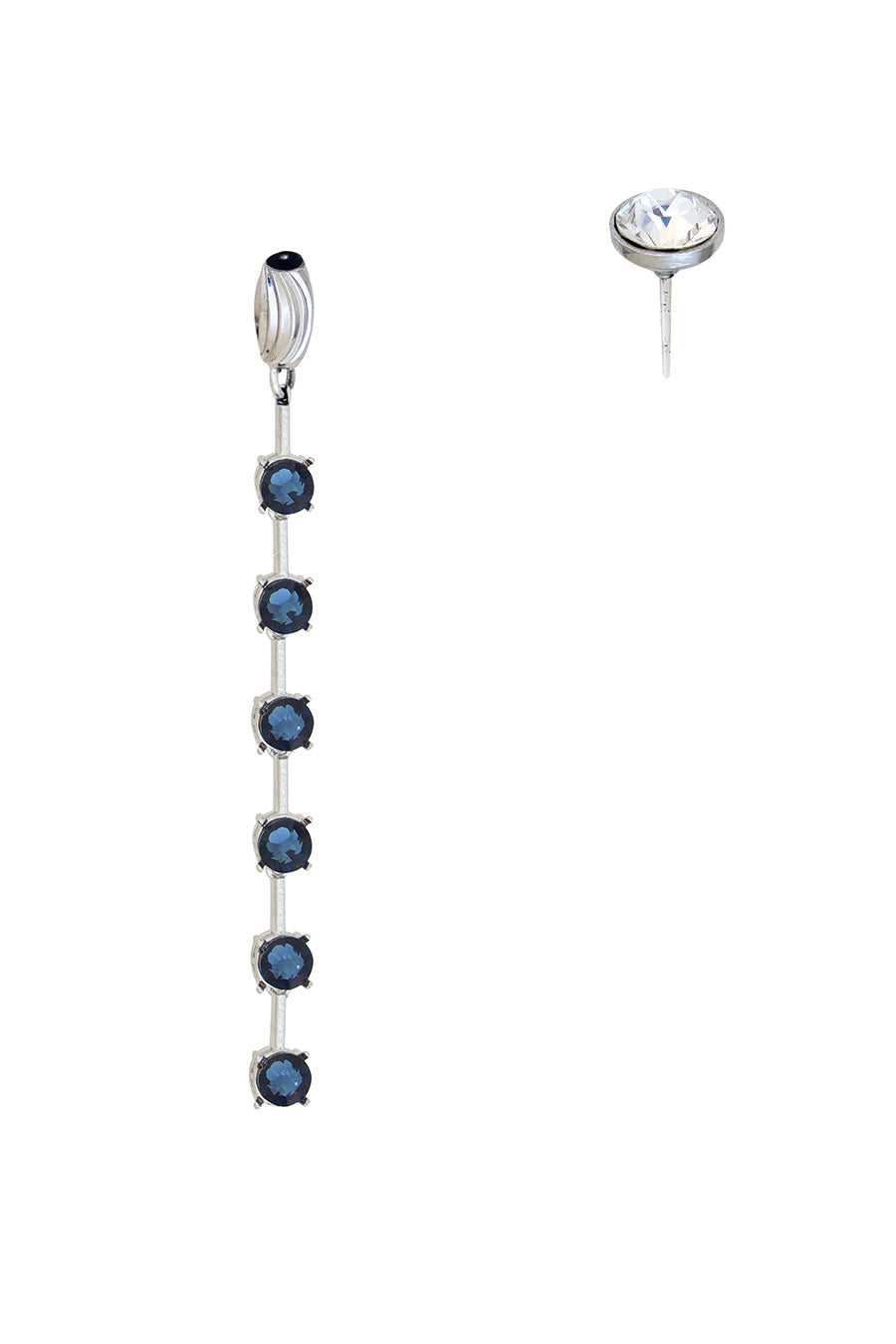 Deep Water Blue in Silver Midnight Musk Swarovski Drop Earrings