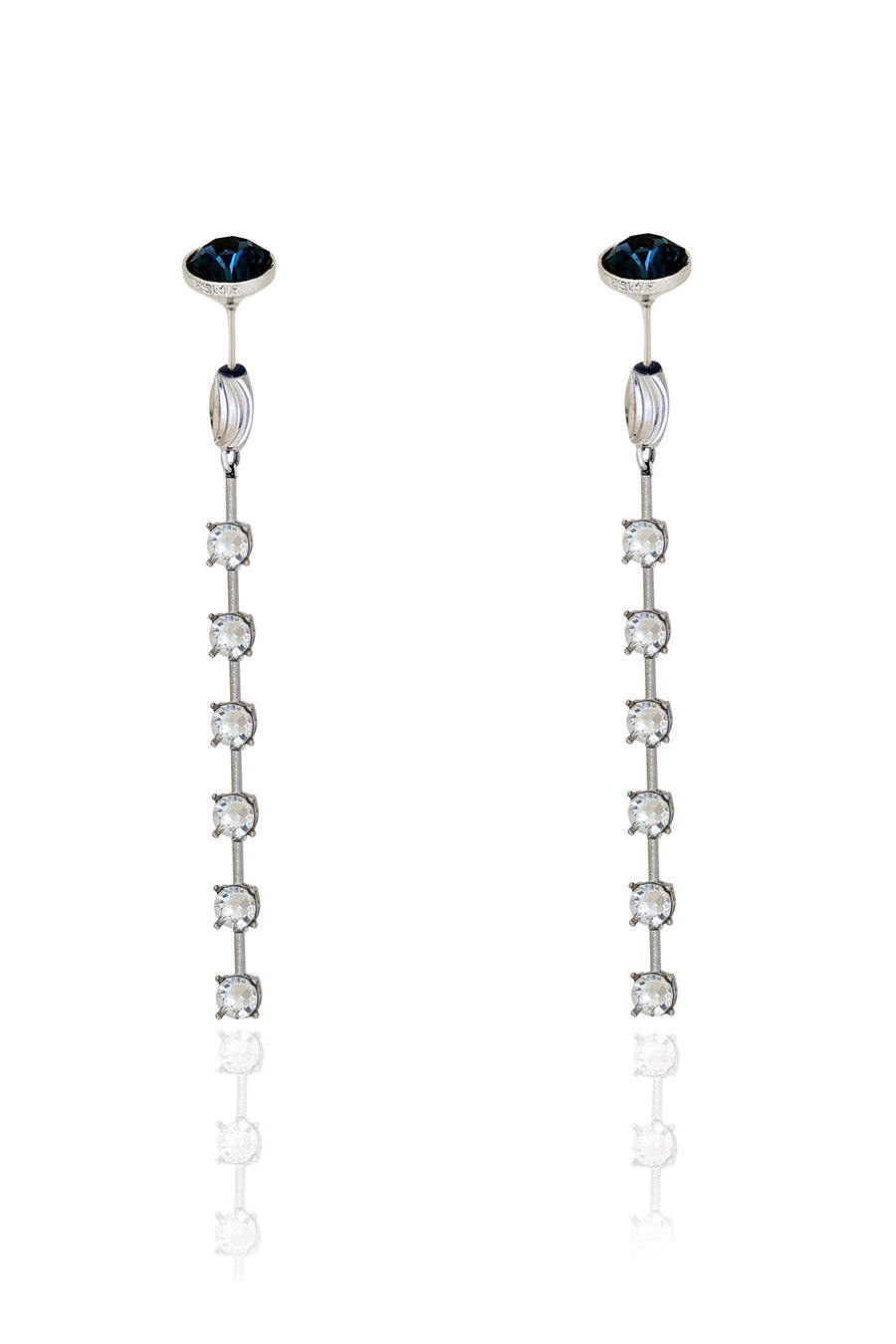 Diamond White in Silver Midnight Musk Swarovski Drop Earrings