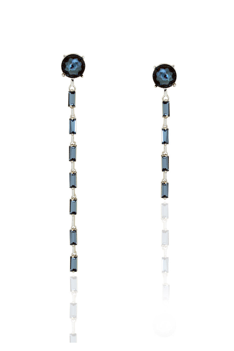 Diamond White in Silver Midnight Musk Swarovski Drop Earrings