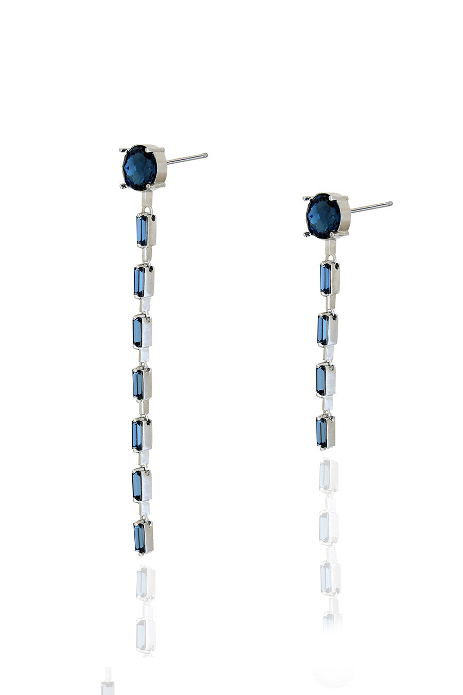 Diamond White in Silver Midnight Musk Swarovski Drop Earrings