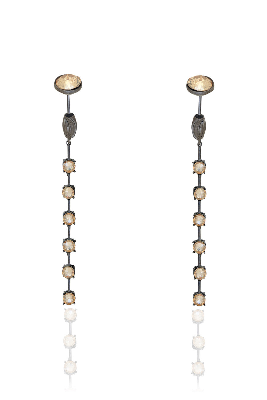 Metalic Gold Midnight Musk Swarovski Drop Earrings