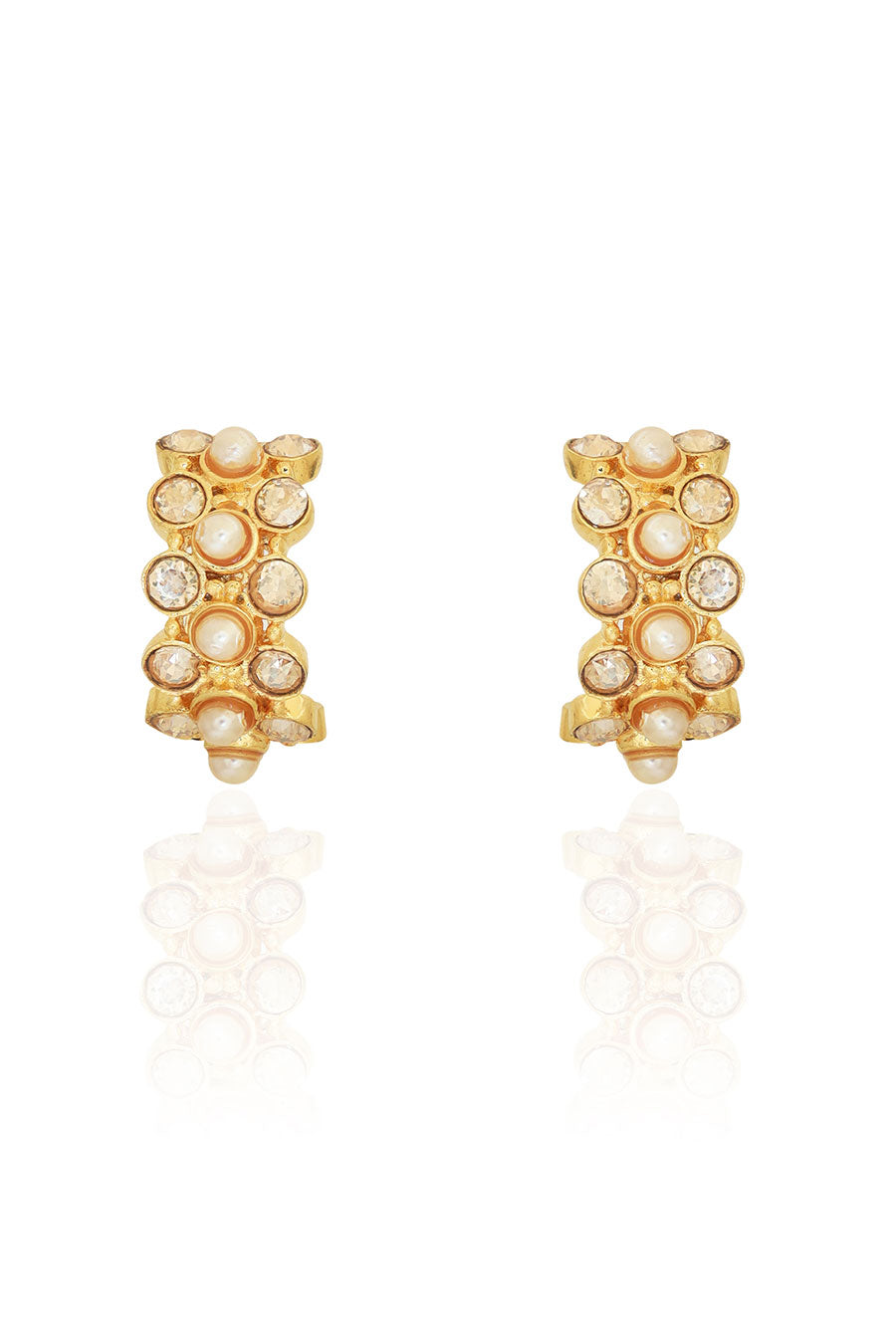 Golden Sweet Magnolia Swarovski Earrings