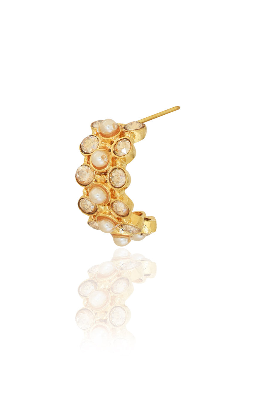 Golden Sweet Magnolia Swarovski Earrings