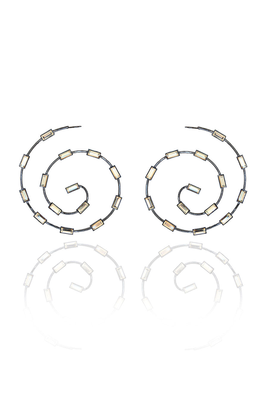 Midnight Blue in Silver Classic Merigold Swarovski Earrings