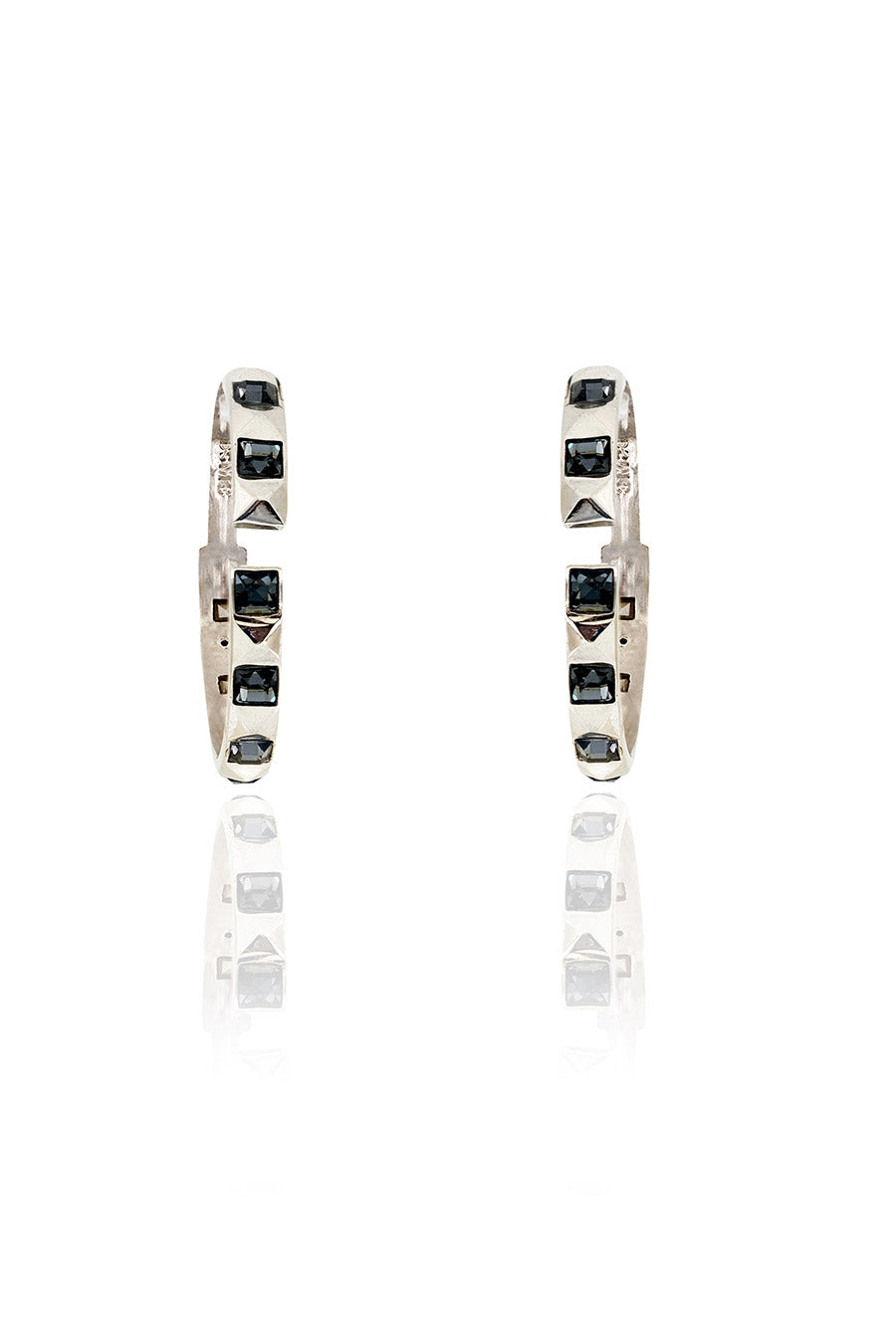 Black Musky Cedar Swarovski Hoop Earrings