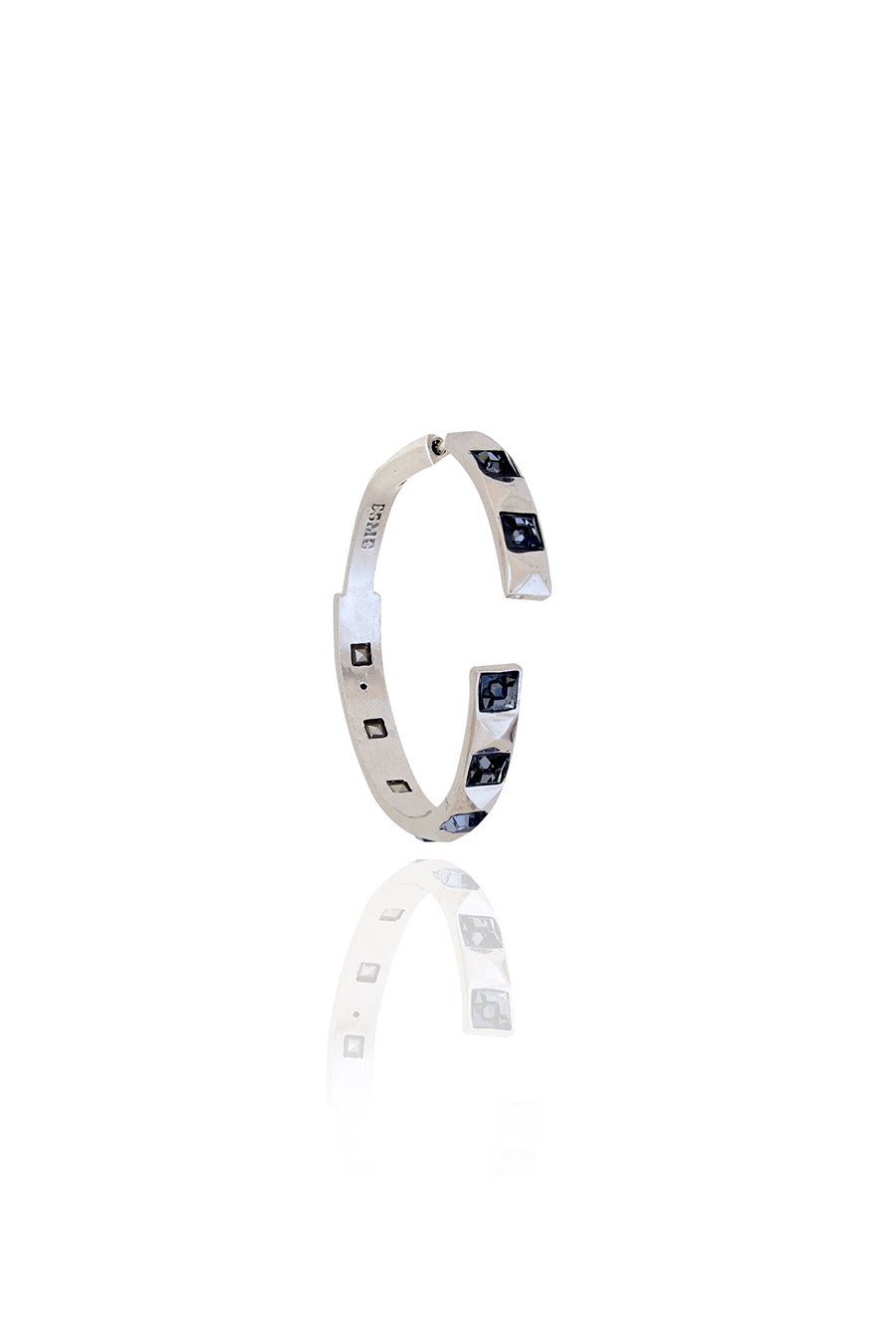 Black Musky Cedar Swarovski Hoop Earrings