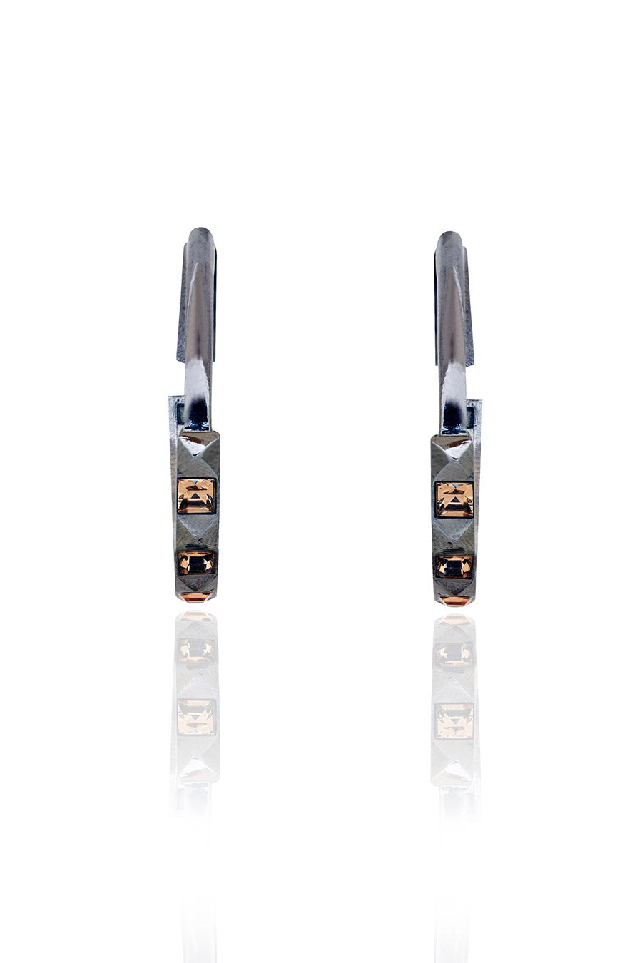 Metal Gold Musky Cedar Swarovski Hoop Earrings