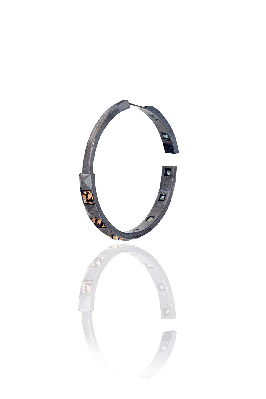 Metal Gold Musky Cedar Swarovski Hoop Earrings