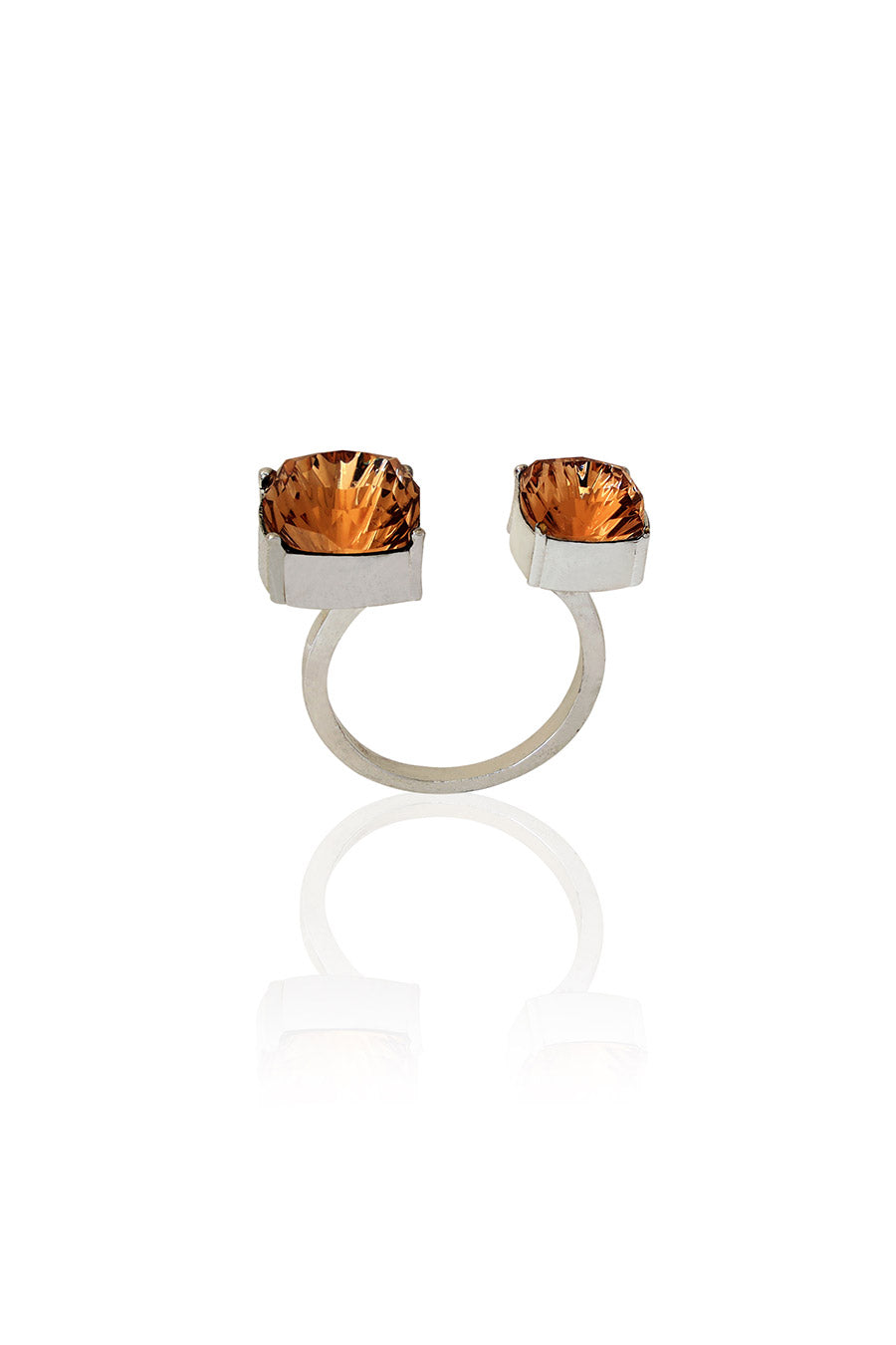 Silver Velvet Sage Swarovski Ring