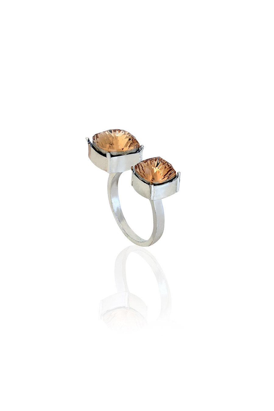 Silver Velvet Sage Swarovski Ring
