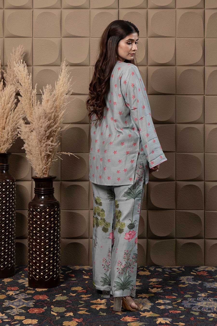 Blue Floral Print Co-Ord Set