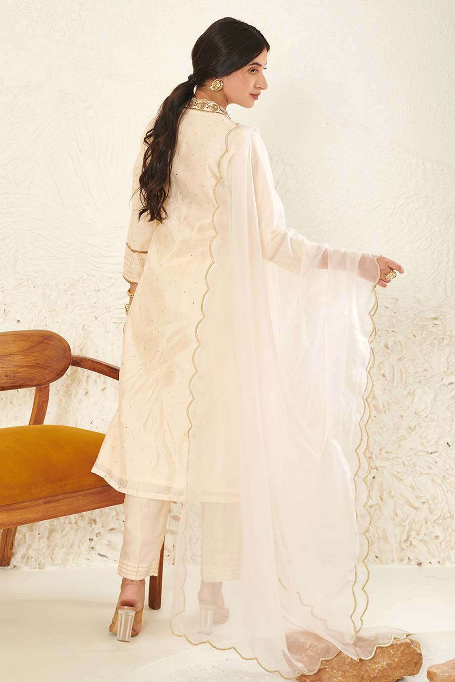 Ivory Embroidered Kurta Set