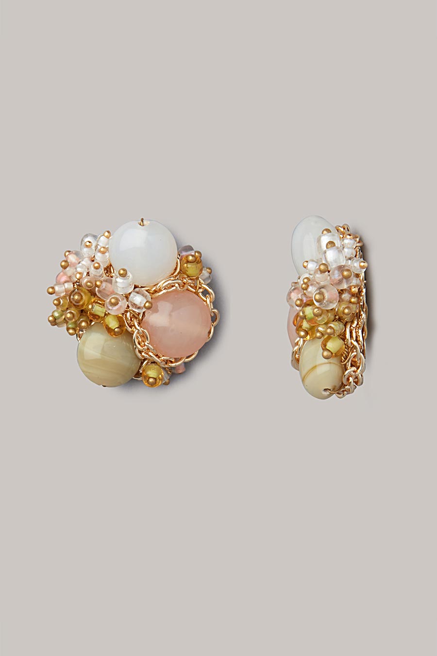 Multicolour Semi-Precious Stone Stud Earrings