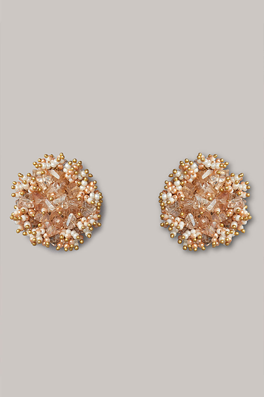 Peach Semi-Precious Stone Stud Earrings