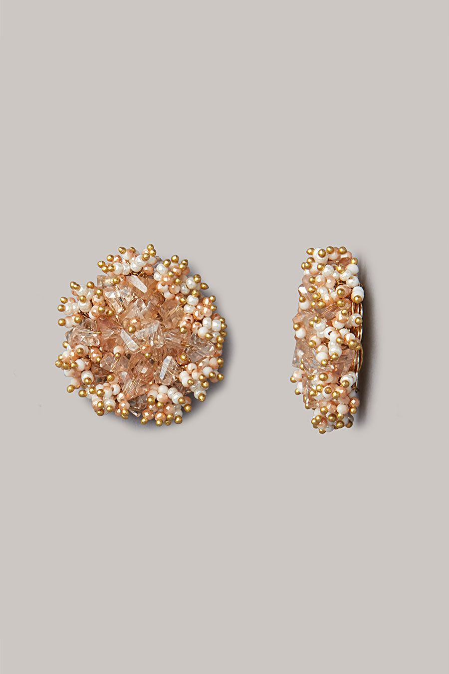 Peach Semi-Precious Stone Stud Earrings