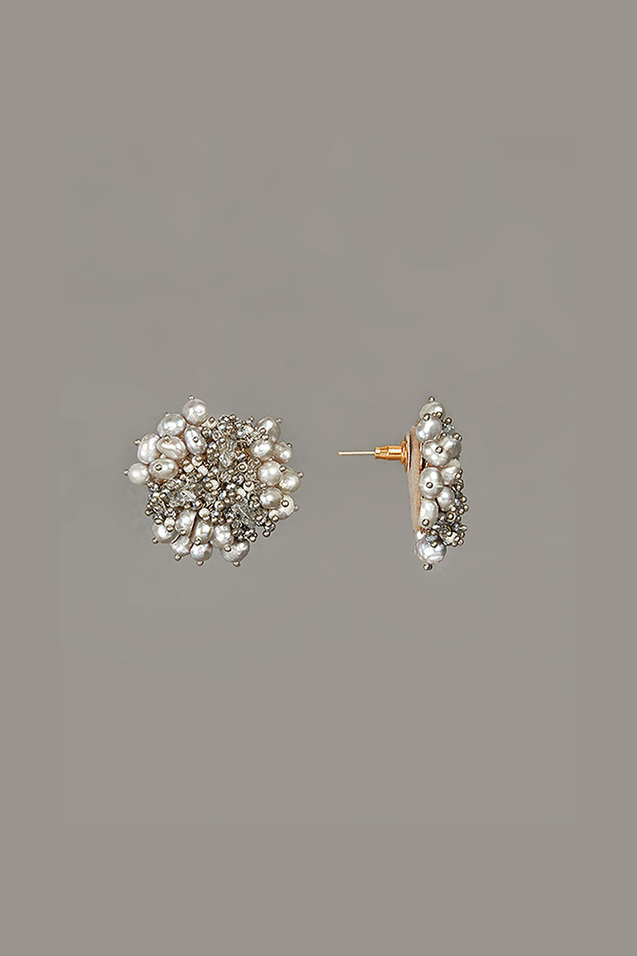 Silver Pearl Stud Earrings