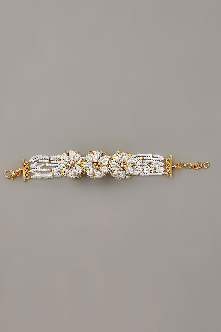 White Semi-Precious Stone Bracelet