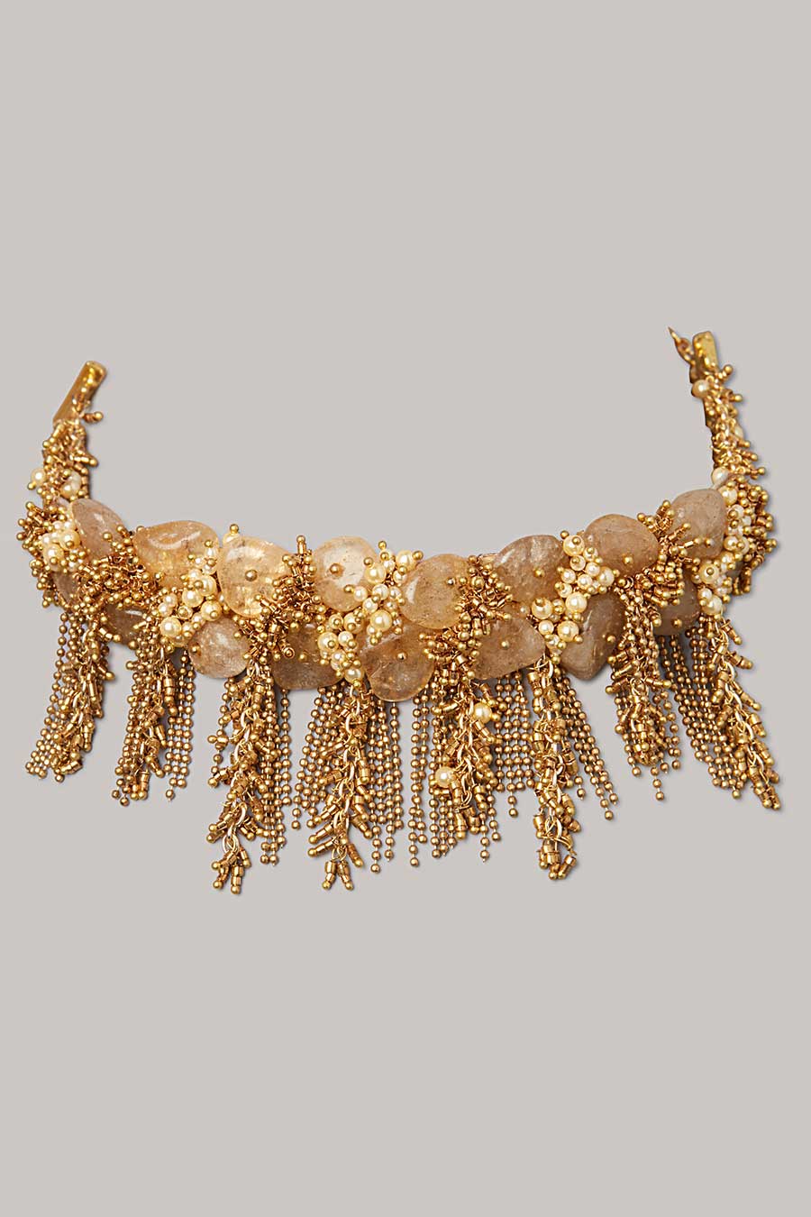 Gold Semi-Precious Stone Choker Necklace