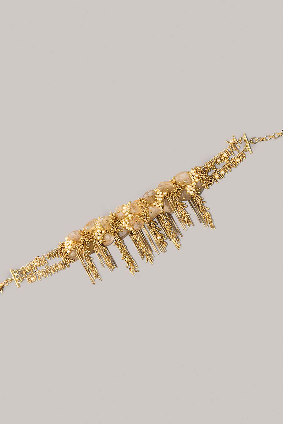 Gold Semi-Precious Stone Choker Necklace