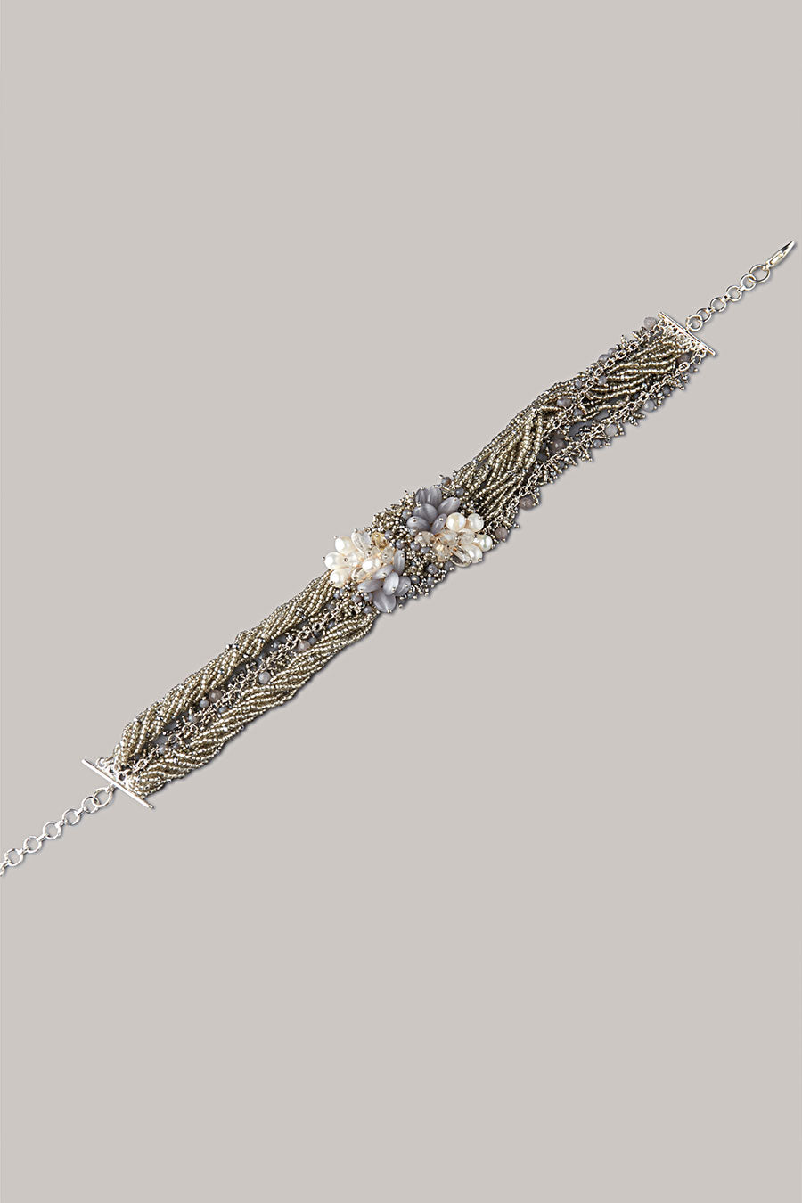 Grey Semi-Precious Stone Choker Necklace