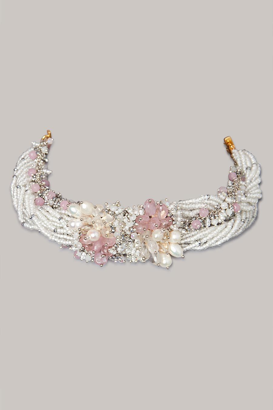 Pink Semi-Precious Stone Choker Necklace