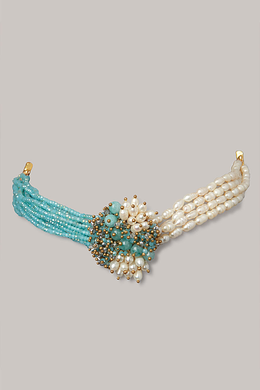 Blue Pearl Choker Necklace