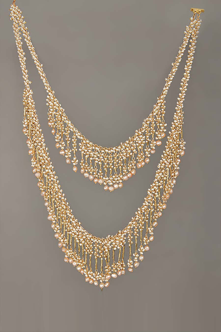 Peach Pearl Layered Necklace