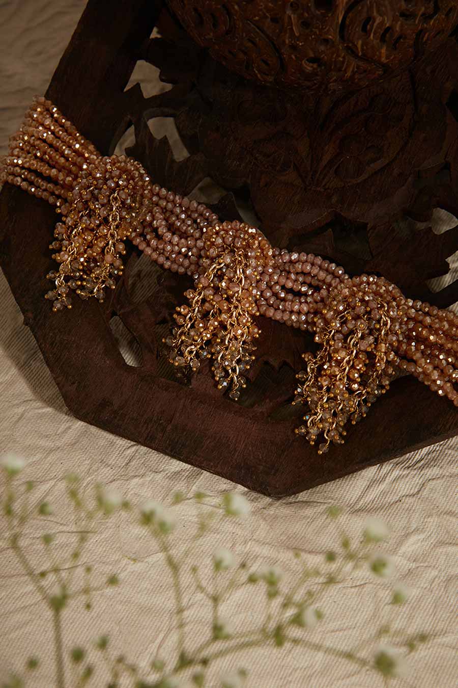 Brown Crystal Choker Necklace