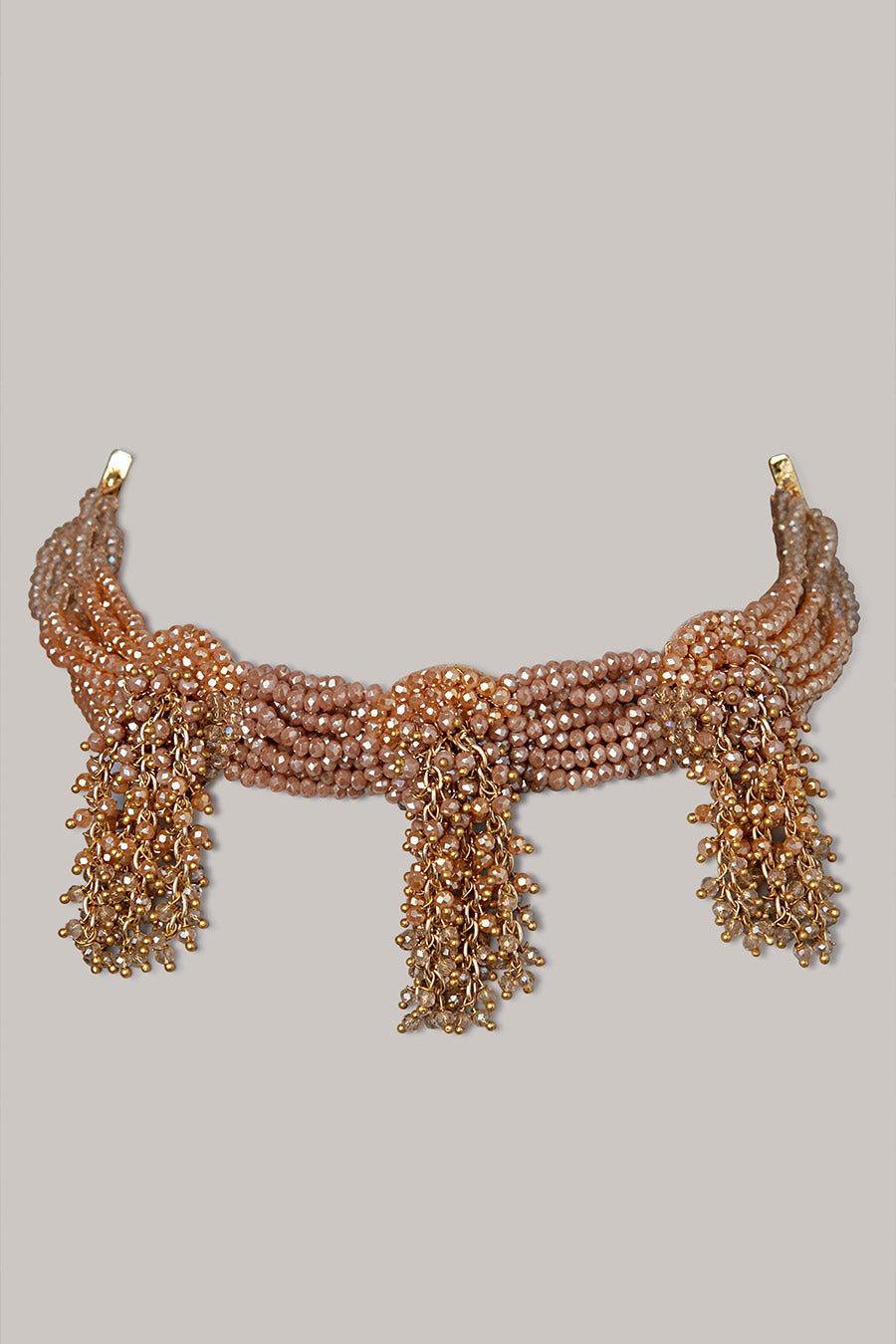 Brown Crystal Choker Necklace