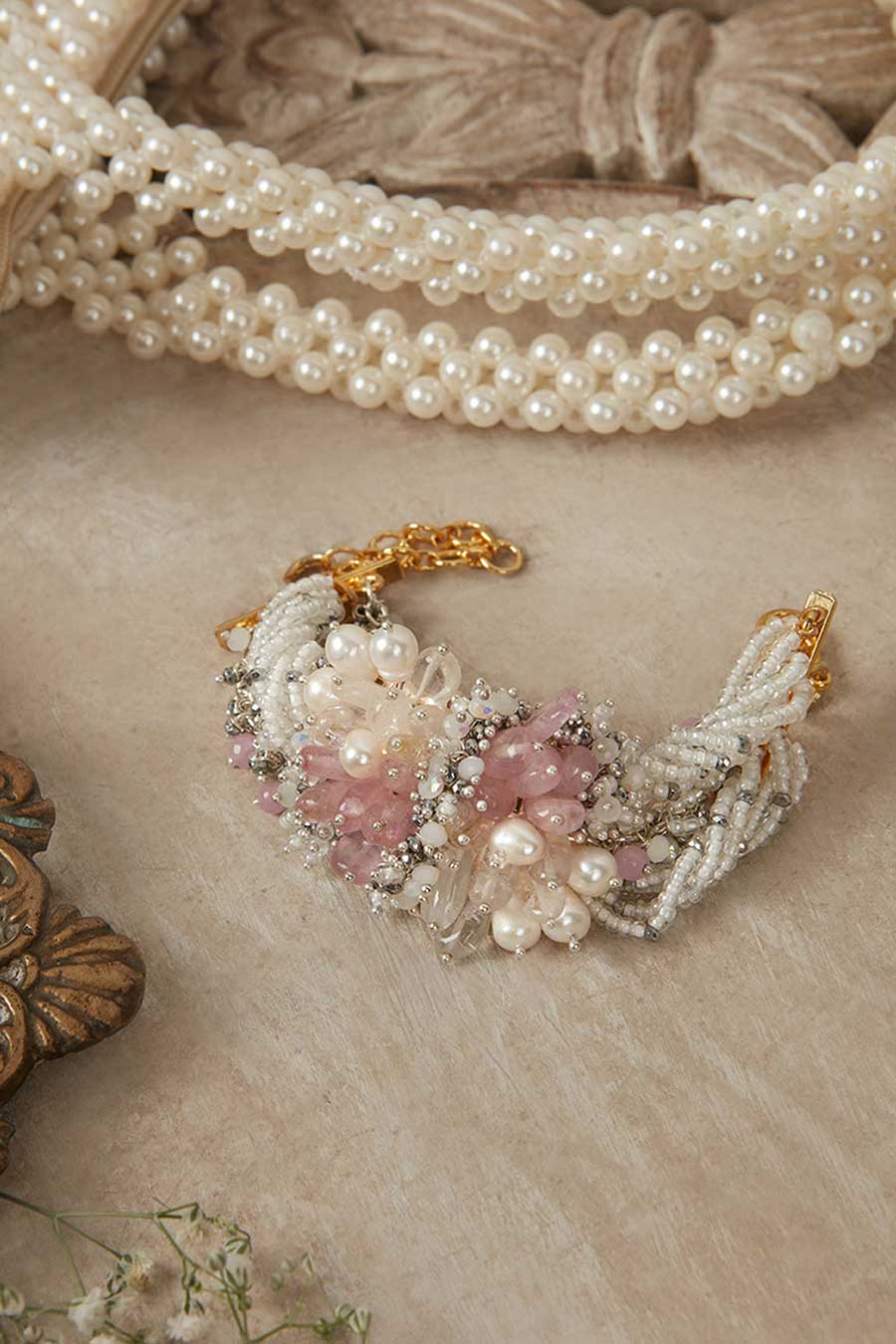Pink Semi-Precious Stone Bracelet