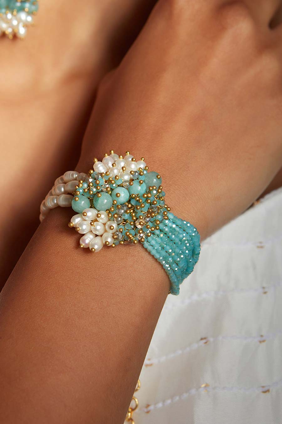 Blue Pearl Stone Bracelet