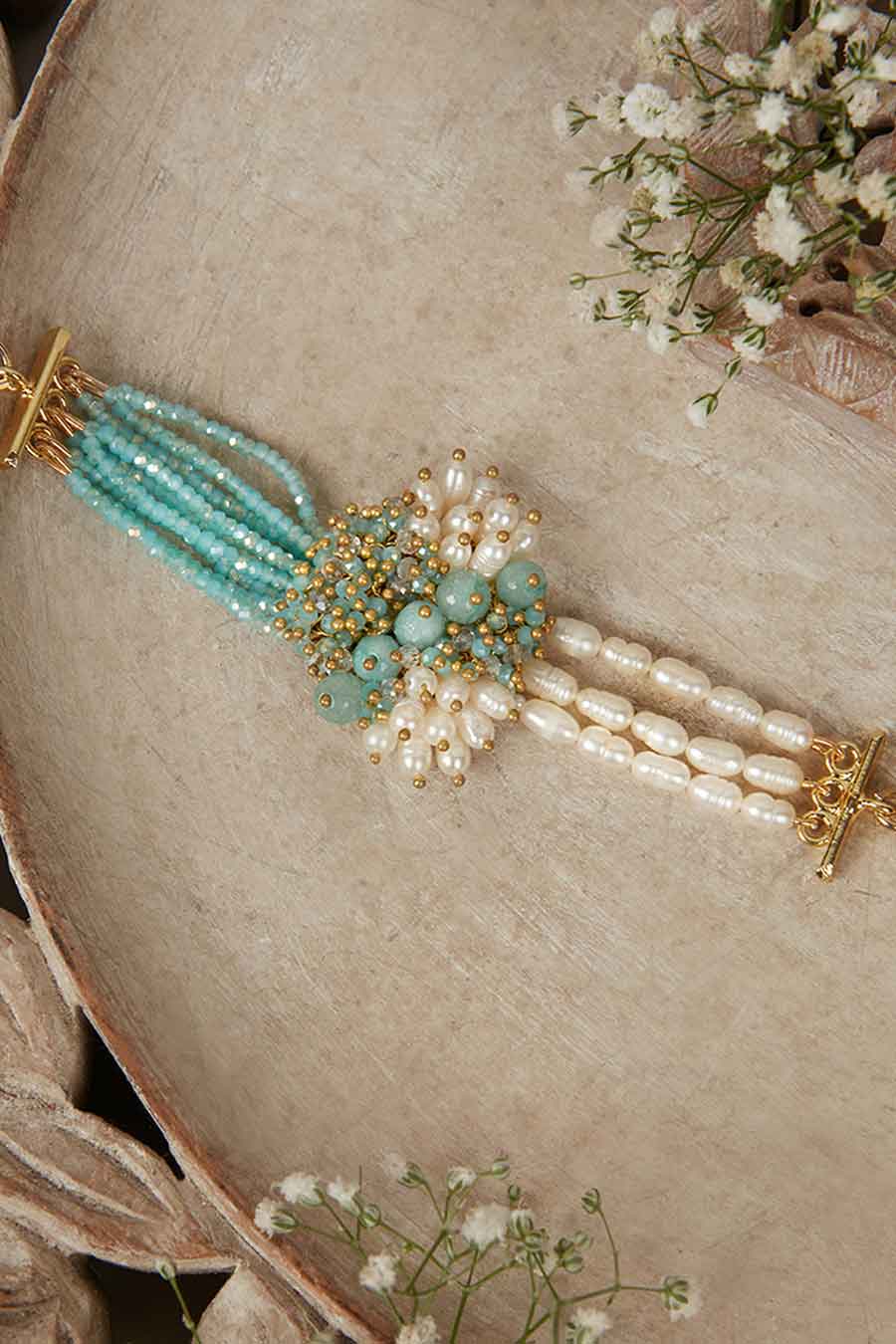 Blue Pearl Stone Bracelet