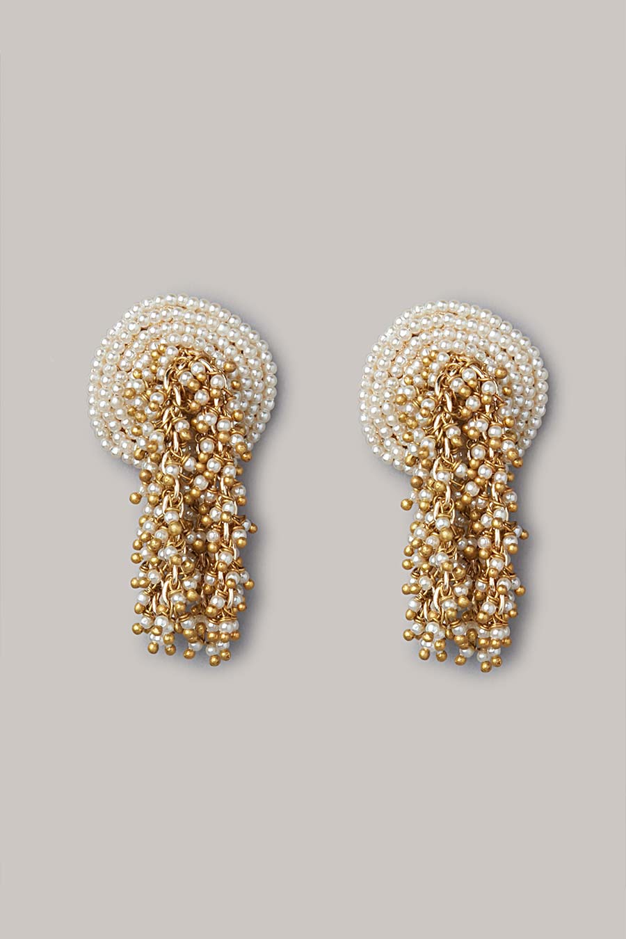 White Semi-Precious Stone Dangler Earrings
