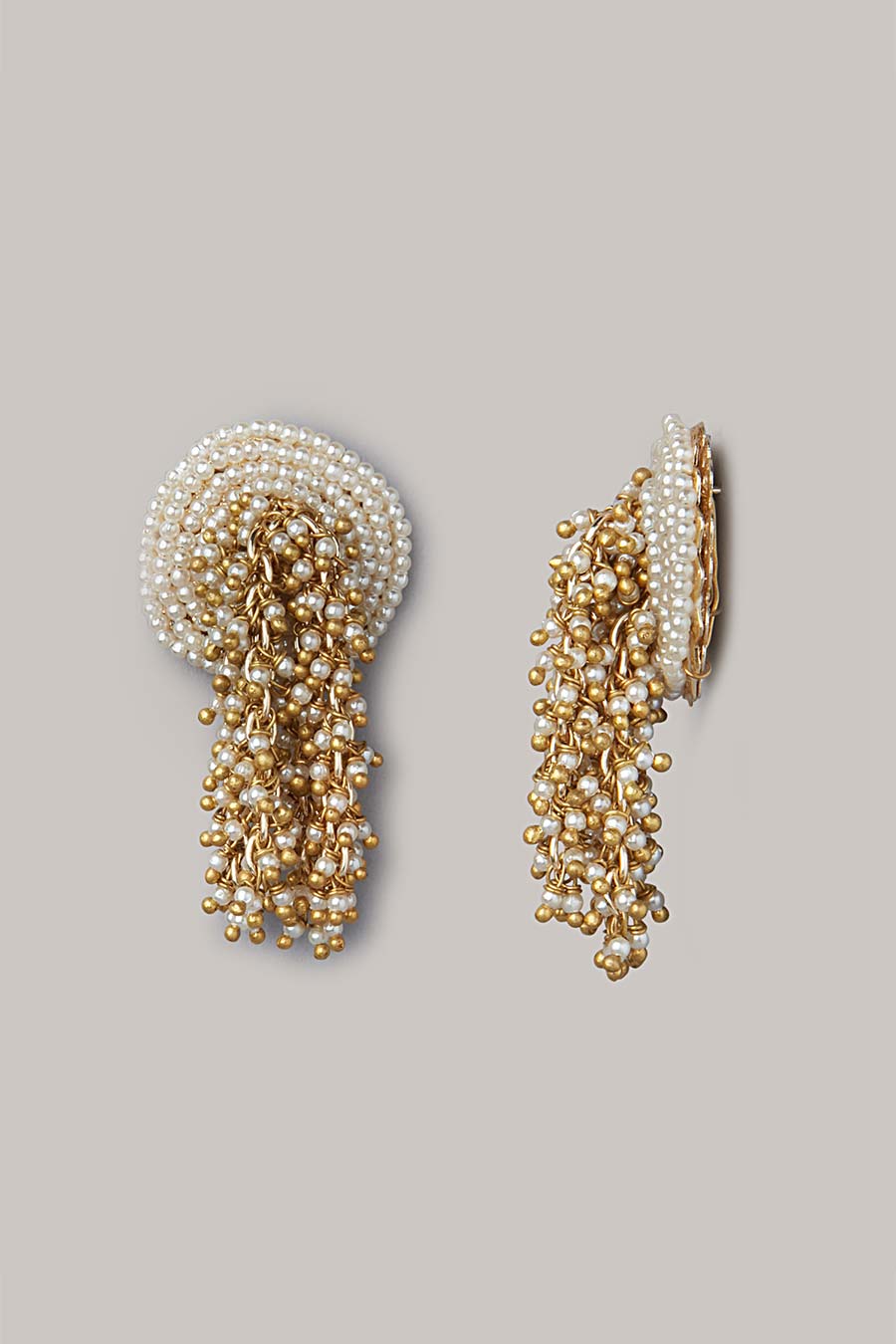White Semi-Precious Stone Dangler Earrings