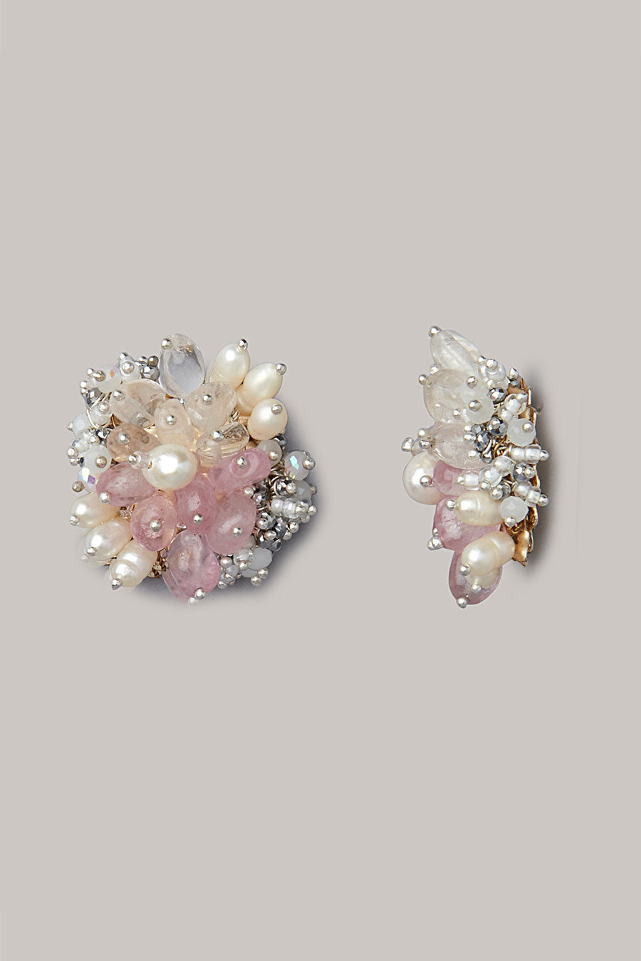 Pink Semi-Precious Stone Stud Earrings