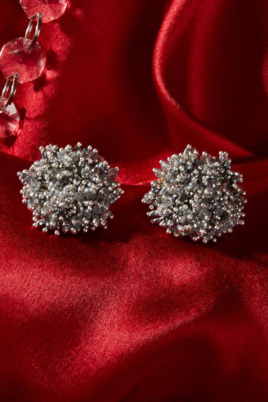 Silver Semi-Precious Stone Stud Earrings