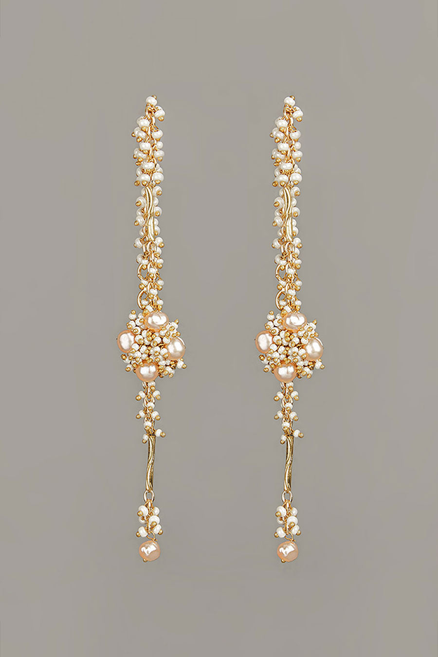 Peach Pearl Dangler Earrings